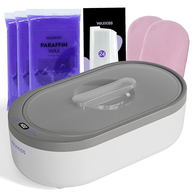 Small Paraffin Wax Machine for Hands - Paraffin Hand Wax Machine 2000ml Small Size With 3 packs of Paraffin Wax Digital Display Screen for Paraffin Baths