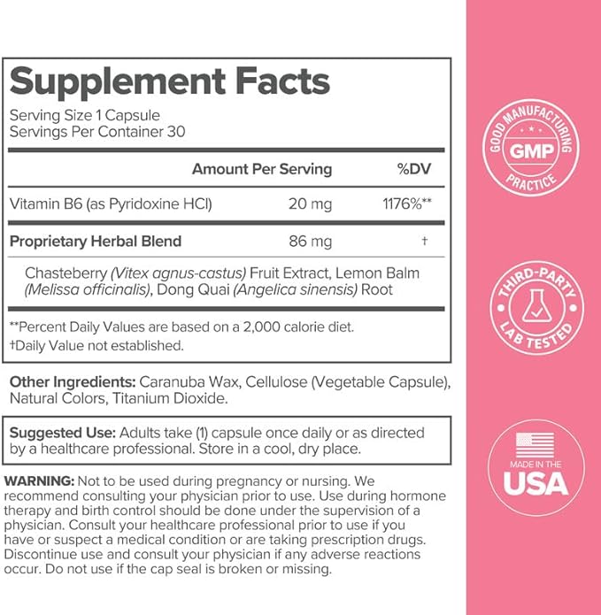 O Positiv FLO PMS Vitamins for Women, 30 Servings (Pack of 1) - Proactive PMS Relief - Targets Hormonal Breakouts, Bloating, Cramps, & Mood Swings with Chasteberry, Vitamin B6, & Lemon Balm