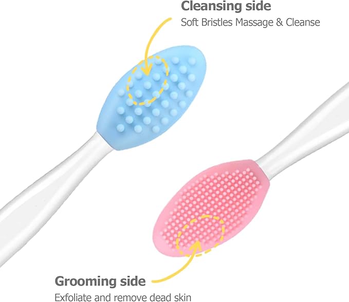 5Pcs Lip Scrubber Exfoliator,Pore Scrub Brush for Face,Nose Scrubber,Silicone Lip Pore Cleansing Brush for Exfoliating, Massageing, Blackheads Removal, Color Skin Care, DIY Masks