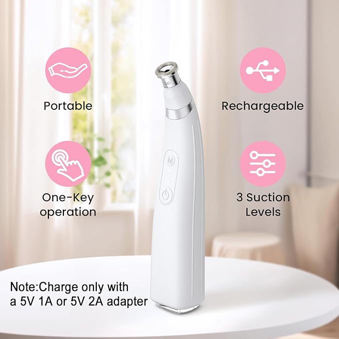 Diamond Microdermabrasion Machine, Portable Blackhead Remover Pore Vacuum, Dermabrasion Facial Machine for Exfoliation & Blackhead Removal