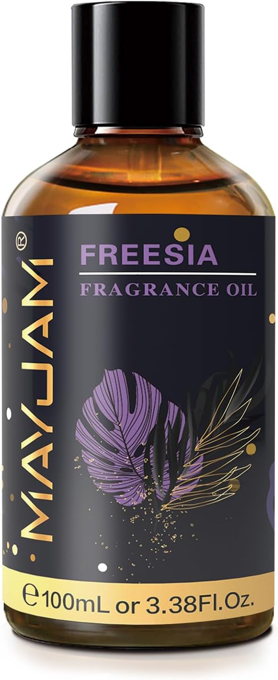 100ML/3.38FL.OZ Freesia Fragrance Oils with Glass Dropper, Essential Oils for Diffusers for Home, Long Lasting Scented Oils for Diffusers Soap Candle Making