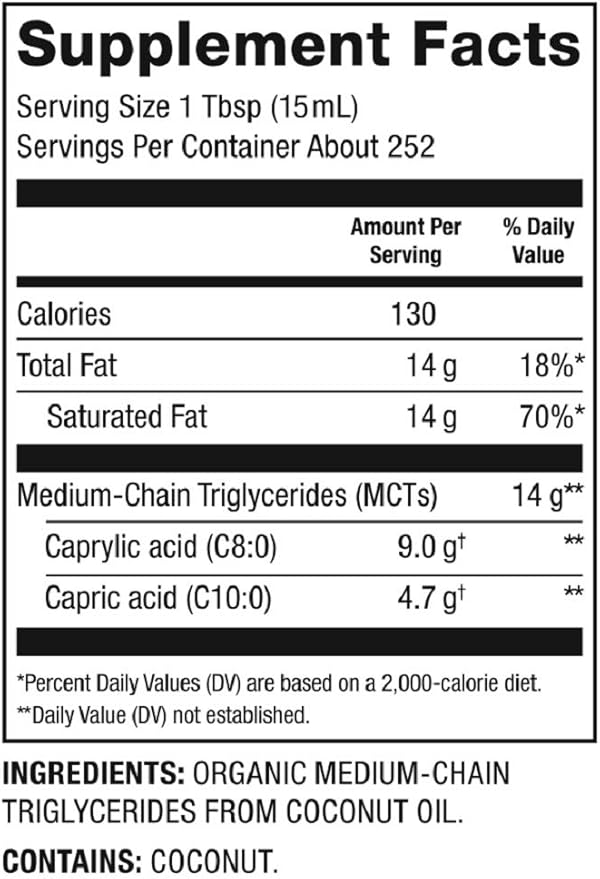 Nutiva Organic MCT Oil, 128 Fl Oz