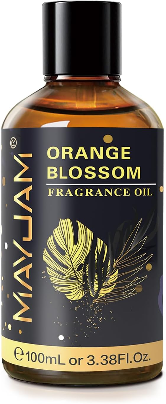 100ML/3.38FL.OZ Orange Blossom Fragrance Oils with Glass Dropper, Essential Oils for Diffusers for Home, Long Lasting Scented Oils for Diffusers Soap Candle Making