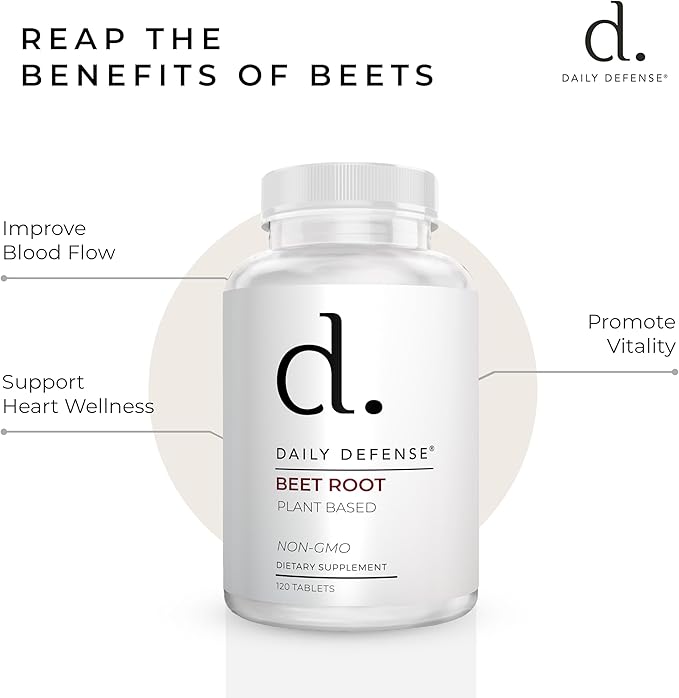 Beet Root Supplements - Overall Vitality & Energy Supplements for Women & Men with Organic Black Pepper Powder & Beet Root Powder - 120 Organic Pills per Bottle