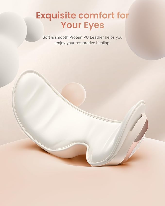 RENPHO Eye Massager with Heat and Cooling, Eyeris 3 Rosé Eye Sleep Mask with Voice Control & Ice Pack, Birthday Gifts for Women/Men/Mom/Dad, FSA Eligible Items, Temple Care Device for Migraine