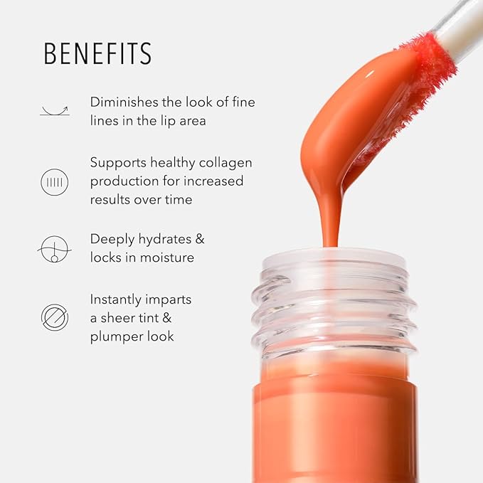 HydroPeptide Perfecting Gloss, Lip Enhancing Treatment, Long-Lasting Volume and Hydration, Beach Blush, 0.17 Ounce