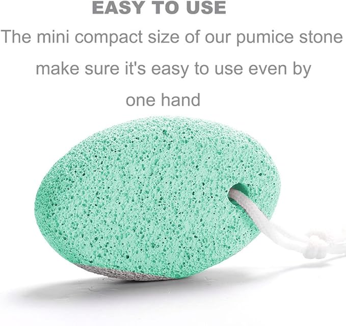 Natural Foot Pumice Stone for Feet, Borogo 2-Pack Lava Pedicure Tools Hard Skin Callus Remover for Feet and Hands -Green