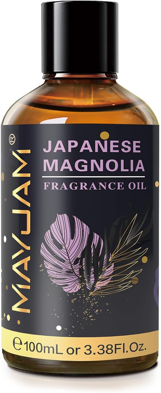 100ML/3.38FL.OZ Japanese Magnolia Fragrance Oils with Glass Dropper, Essential Oils for Diffusers for Home, Long Lasting Scented Oils for Diffusers Soap Candle Making