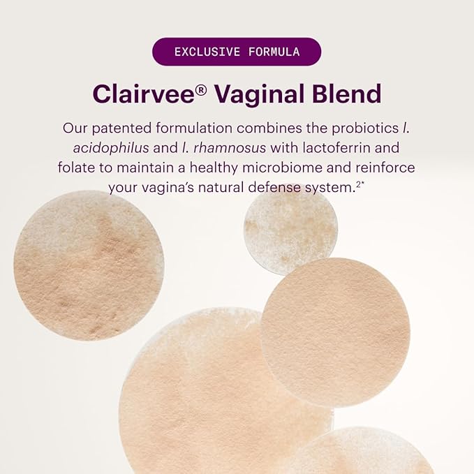 Clairvee by Bonafide. Vaginal Probiotic for Relief from Odor, Itching, & Discharge. — 2-Month Supply (30 Capsules)