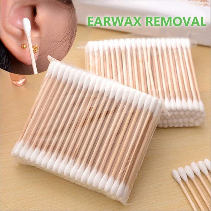 Cotton Swabs with Wooden Sticks/Biodegradable Cotton Buds 2400pcs