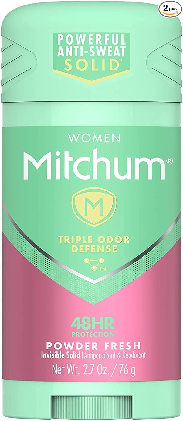 Mitchum For Women Triple Odor Defense Invisible Solid Antiperspirant & Deodorant 2.70 oz (Pack of 2)