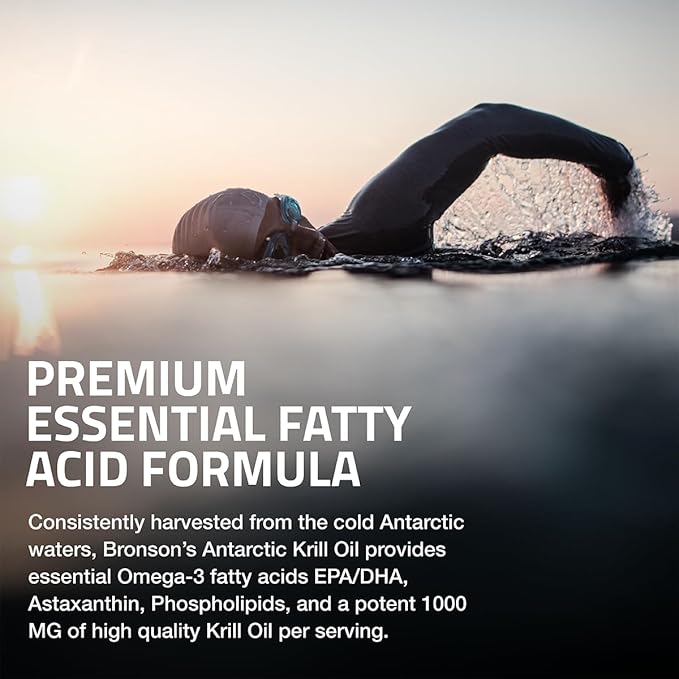 Bronson Antarctic Krill Oil 1000 mg with Omega-3s EPA, DHA, Astaxanthin and Phospholipids 180 Softgels