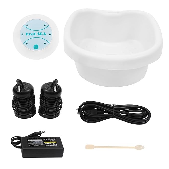 Ionic Foot Bath Detox Machine, Pedicure Foot Spa Bath Detox Foot Spa System for Home Use,Ionic Cleanse Detox Foot Bath Spa Machine with Foot Bath (1PSC Machine + Foot Basin)