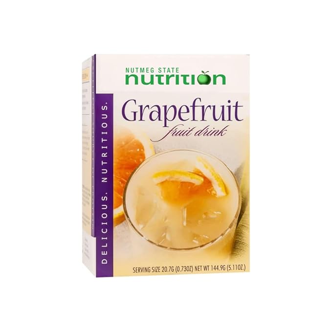 Nutmeg State Nutrition - High Protein Diet Fruit Drink - 15g Protein - Low Calorie - Low Carb - Low Sugar - Fat Free, 7 Servings Per Box (Grapefruit)