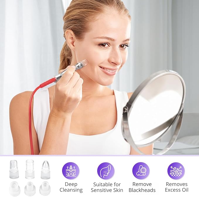 Diamond Microdermabrasion Machine, 4 in 1 Professional Dermabrasion Facial Machine with LED Display and Silicone Tips, Home Use Facial Skin Care Equipment