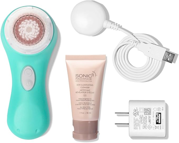 Facial Cleansing Brush System, Mia 2 Sonic Face Scrubber, Sea Breeze