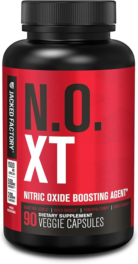 Jacked Factory N.O. XT Nitric Oxide Supplements for Men w/Nitrosigine L Arginine L Citrulline Supplement for Muscle Pumps & Vascularity - Pre Workout Nitric Oxide Booster & Muscle Builder - 90 Caps