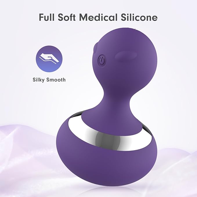 Neck Massage Ball, Home Waterproof Rechargeable Handheld Muscle Massager (Purple)
