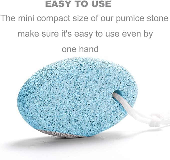 Natural Foot Pumice Stone for Feet, Borogo 2-Pack Lava Pedicure Tools Hard Skin Callus Remover for Feet and Hands -Blue