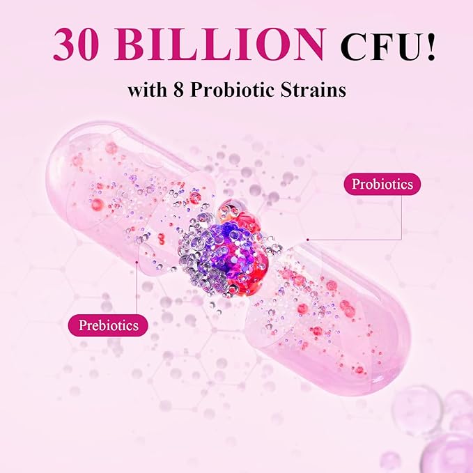 Deepure Probiotics for Women- 30 Billion CFU Women's Probiotic Capsules with Prebiotic Cranberry Supports Vaginal pH Balance, Digestive & Immune Health 60 Vegetarian Capsules