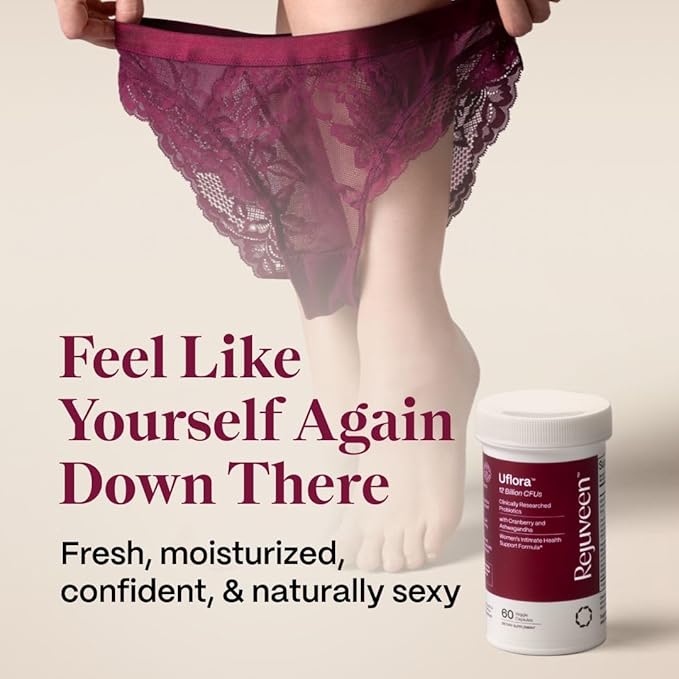 Uflora Vaginal Probiotics | Supports Vaginal Health, Moisture & Yeast | Enhances Intimate Wellness | Clinically Proven Dosages | Probiotics, Cranberry, Ashwagandha | 60 Ct (2 Pack)