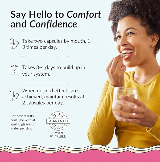 Flower Power She Juicy Feminine Support Capsules – 60 ct | Slippery Elm Bark Supplement for Women | Natural Hydration & Wellness | pH Balance Support | Made in USA | Vegan & Non-GMO