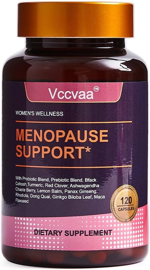 40-in-1 Menopause Support for Women – Hormonal Balance, Hot Flash & Mood Relief – Black Cohosh, DIM, Maca, Red Clover, Probiotics, B6, D3 & More – Vegan, 120 Capsules