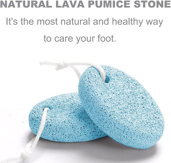 Natural Foot Pumice Stone for Feet, Borogo 2-Pack Lava Pedicure Tools Hard Skin Callus Remover for Feet and Hands -Blue