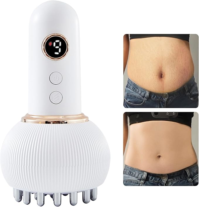 Lymphatic Drainage Massager & Anti Cellulite Massage Tool, Helps Reduce Stretch Marks & Cellulite, for Legs, Arms & Belly, Body Sculpting Machine with Microcurrent, Light, Heat & Vibration