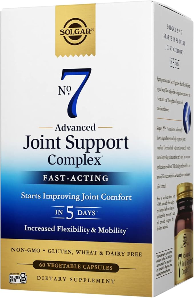 Solgar No. 7, 60 Vegetable Capsules - Joint Support & Comfort - Increased Mobility & Flexibility - Supplement for Men & Women - With Ester-C Vitamin C - Gluten-Free, Non GMO, Dairy Free - 60 Servings