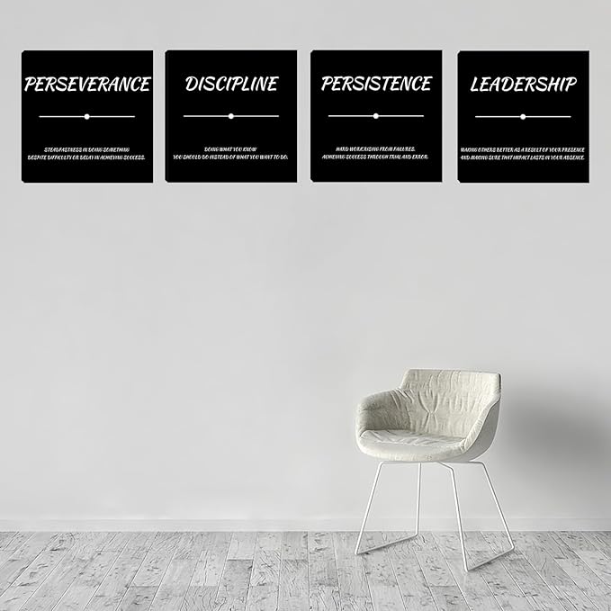 Inspirational Poster Wall Art Motivational Canvas Painting Wall Art Home Office Wall Decor 4 Pieces Positive Prints Picture Artwork Office Bedroom Living Room Decor Framed Decorations 20"x20"x4pcs