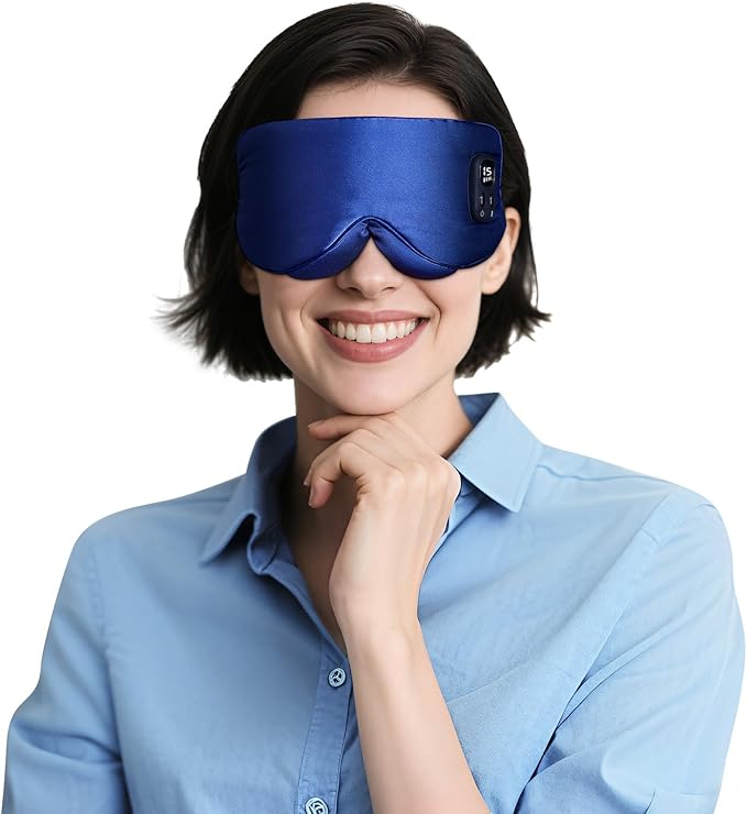 Heated Eye Mask for Dry Eyes, Silk Sleep Mask with 4 Heat & Timer Settings, Cordless USB Rechargeable Eye Warmer for Women Men, Light Blocking for Migraine, Travel, Gift