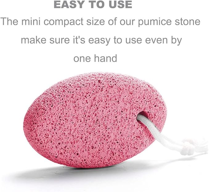 Natural Foot Pumice Stone for Feet, Borogo 2-Pack Lava Pedicure Tools Hard Skin Callus Remover for Feet and Hands -Red