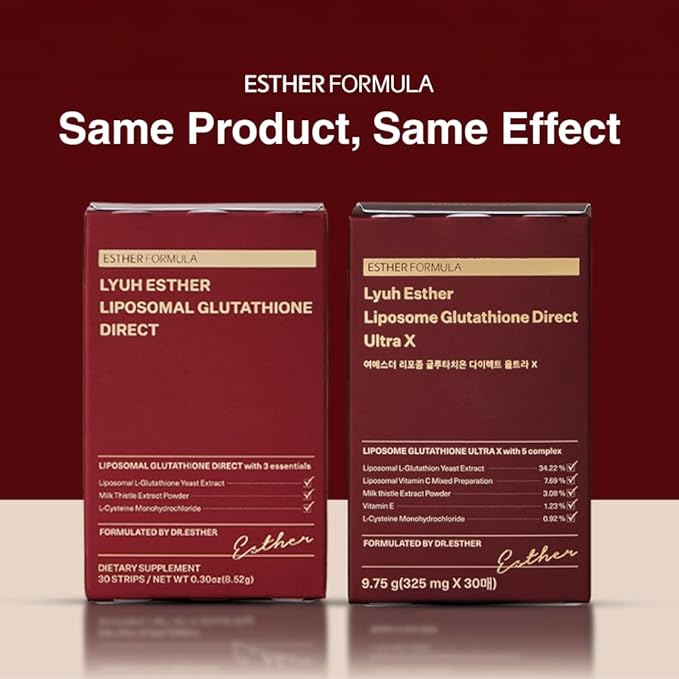 Liposomal Glutathione Direct (284mg*30strips) Glutathione Strips, Enhanced-Absorption, Korean Beauty Supplement Made in USA for antioxidant, Even Skintone, K-Beauty