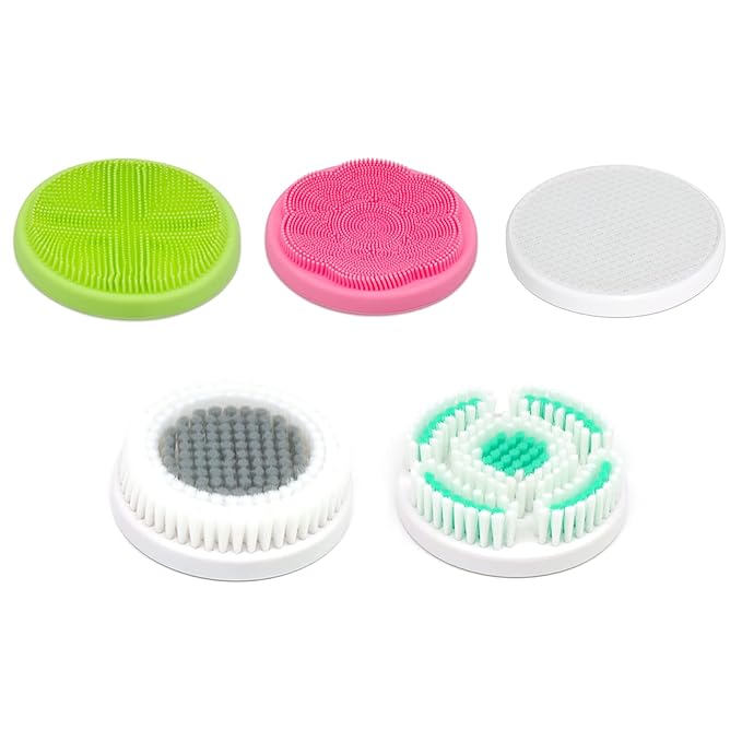 SoulBay 5 Pieces Replacement Brush Head Attachments for The SoulBay Electric Body Brush, Inter-Changeable