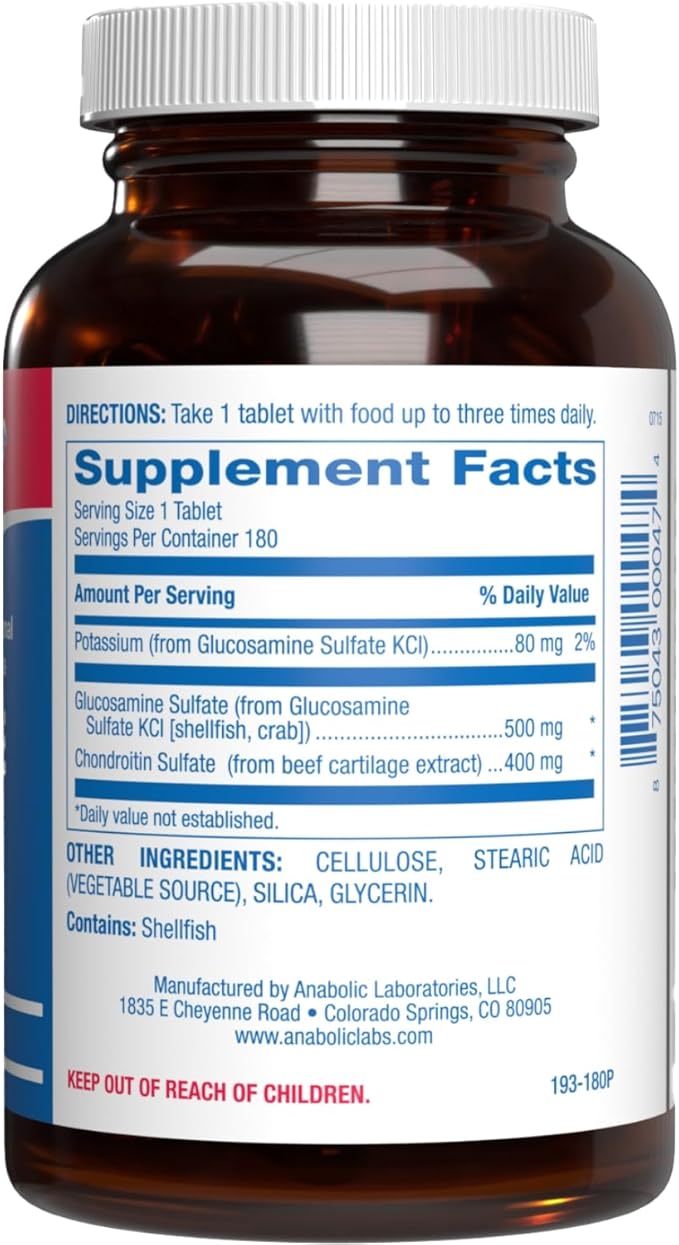 Advanced Glucosamine and Chondroitin for Adults - Clinical Formula Naturally Derived Bone Joint Tendon and Ligament Supplement with High Strength Glucosamine Complex - Up to 180 Day Supply