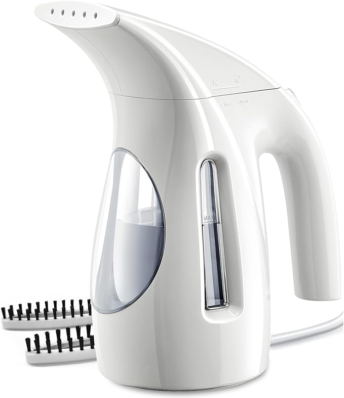 HiLIFE Steamer for Clothes, Portable Handheld Design, 240ml Big Capacity, 700W, Strong Penetrating Steam, Removes Wrinkle, for Home, Office and Travel(ONLY FOR 120V)(White)