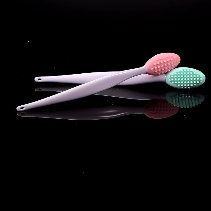 10pcs Silicone Scrub Lip Brush, Double Side Lip Exfoliating, Nose Clean Blackhead Removal Brushes With Lip Exfoliator Scrubber Tool Wash Face Cleansing Brush