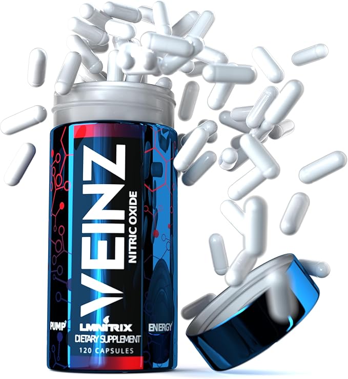 VEINZ Pills - Best Nitric Oxide Booster for Men & Women - L-Arginine, L-Citrulline and ALA - Top Muscle Mass & Pump Supplement - 120 N.O. Capsules