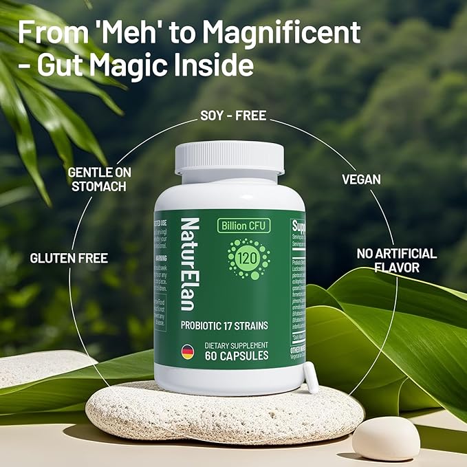 Probiotics for Women & Men - 120 Billion CFU, 17 Powerful Strains for Gut Health, Immunity & Fast Bloating Relief, Third - Party Tested, Non-GMO & Vegan Probiotics Formula for Digestive Health, 60 CT