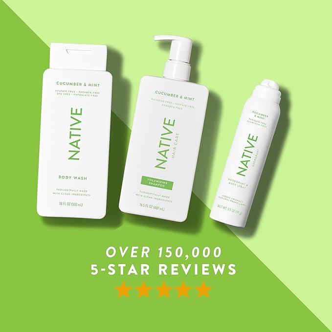 Native Deodorant & Body Spray Contains Naturally Derived Ingredients | Deodorant for Women and Men, All Day Odor Protection, Aluminum and Hydrocarbon Propellant Free | Cucumber & Mint