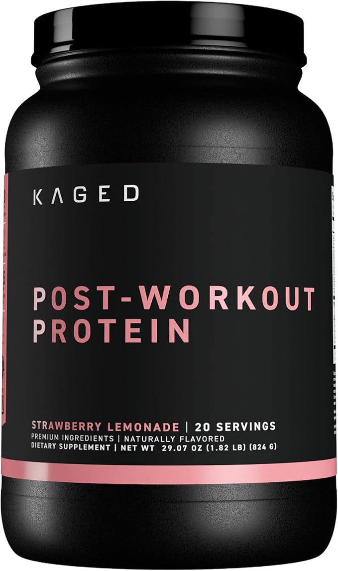 Kaged Post Workout Protein Powder | Strawberry Lemonade | Whey Protein, Creatine, Glutamine & Betaine | Re Recovery Drink | Supports Muscle Building | Supplements for Men & Women | 20 Servings