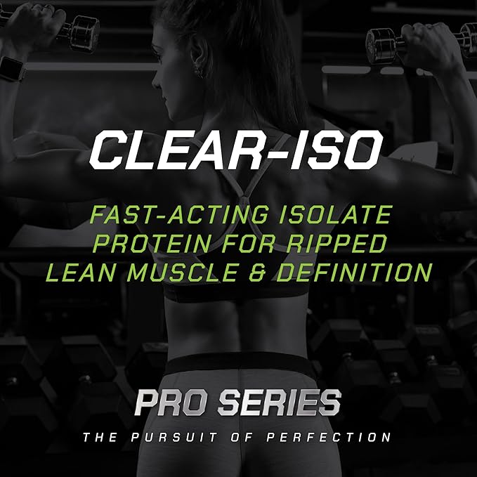 MusclePharm Pro Series Clear-ISO, Clear Protein Powder, 20g Fast-Acting Whey Isolate per Serving Plus BCAAs & L Glutamine | Pro-Grade Muscle Recovery & Growth | Cherry Slush, 1.14 lb, 20 Servings