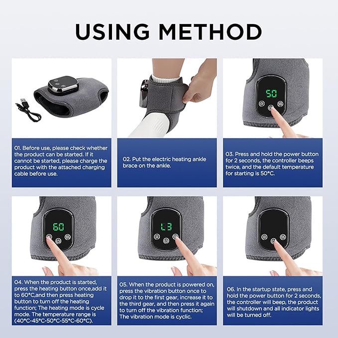 Soleva Foot Massager,3-in-1 Naxir Foot Revive Massager,Wireless & Portable Heated Ankle Wrap