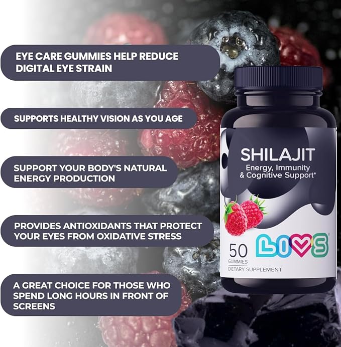 Shilajit Gummies - 10,000mg Pure Himalayan Shilajit with Fulvic Acid & Trace Minerals | Max Strength for Enhanced Energy, Focus & Immune Support | Men & Women's Wellness Supplement - 50 Ct