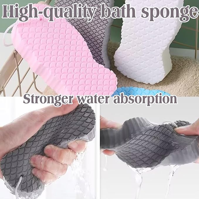 Spirittion Magic Super Soft Exfoliating Bath Sponge, 3D Super Soft Exfoliating Bath Sponge, Reusable for Adults Children and Wome (4 PCS Mix)