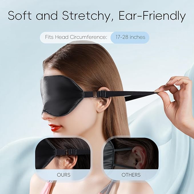 TOPOINT Silk Sleep Mask Light Blocking, 3-in-1 Cooling Heated Eye Mask for Sleeping, Includes Silk Senna Seed and Gel Masks for Women Men Dry Eye Dark Circles