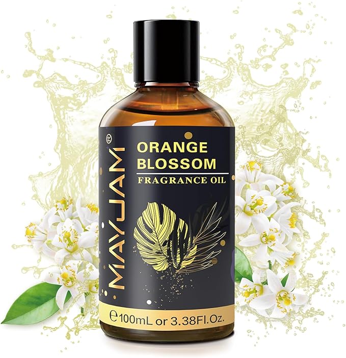 100ML/3.38FL.OZ Orange Blossom Fragrance Oils with Glass Dropper, Essential Oils for Diffusers for Home, Long Lasting Scented Oils for Diffusers Soap Candle Making