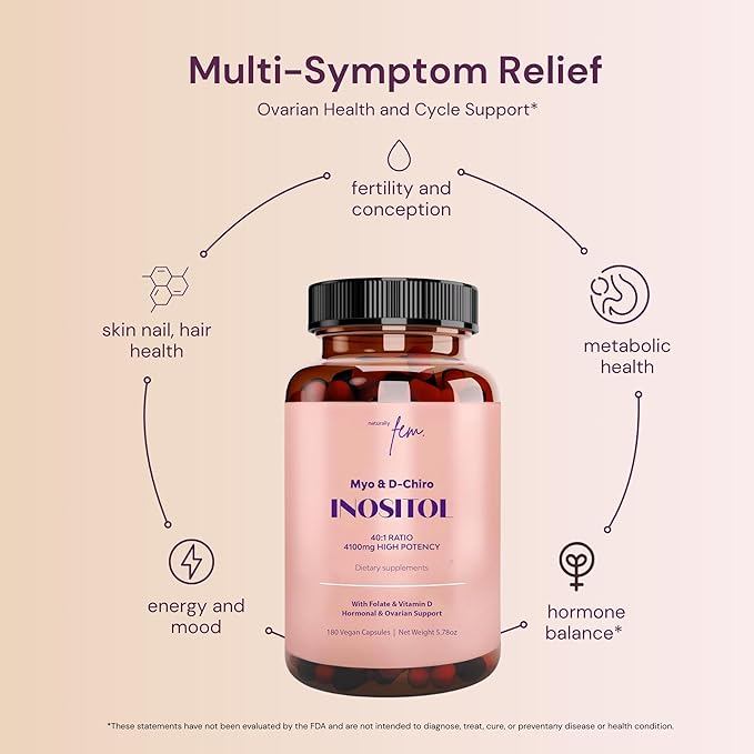 QSTA Myo-Inositol & D-Chiro Inositol Supplement for Women 4100mg (40:1 Ratio) – 9-in-1 Hormonal & Metabolic Support with Folate, Vitamin B6, B12, D3, Zinc & Chromium