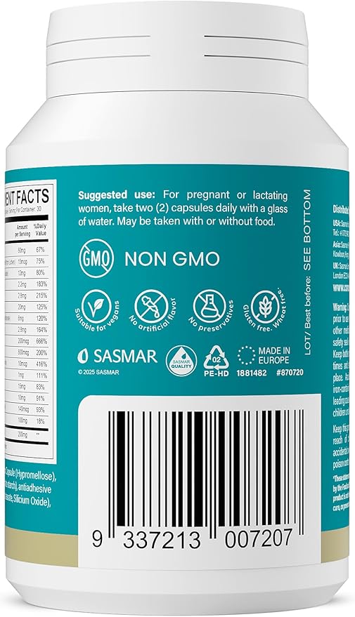 Conceive Plus Prenatal Vitamins for Women Supplement - Multivitamin With Folic Acid for Pregnancy Vegan, Choline, Iron - Pre Natal Vitamins DHA, Non GMO - Maternity Vitamin for Brain & Eye 60 Capsules